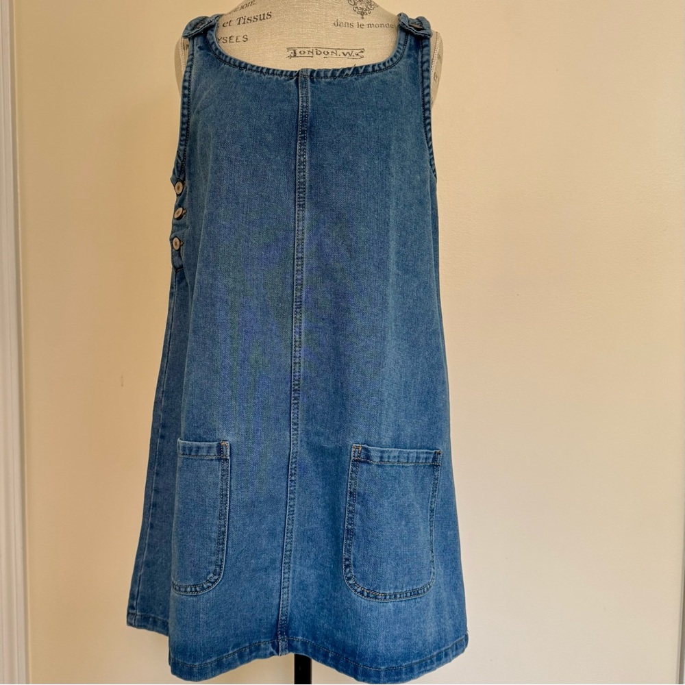 Casual Blue Denim Jumper with Pockets